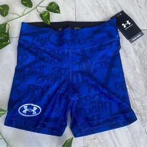 Under Armour Heatgear Compression Athletic Workout Shorts XS Gym Blue Athleisure